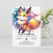 Invitation Anniversaire rustique du renard (Debout devant)