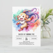 Invitation Anniversaire rustique du singe (Debout devant)
