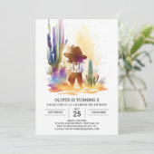 Invitation Anniversaire rustique du Sud Cowboy (Debout devant)