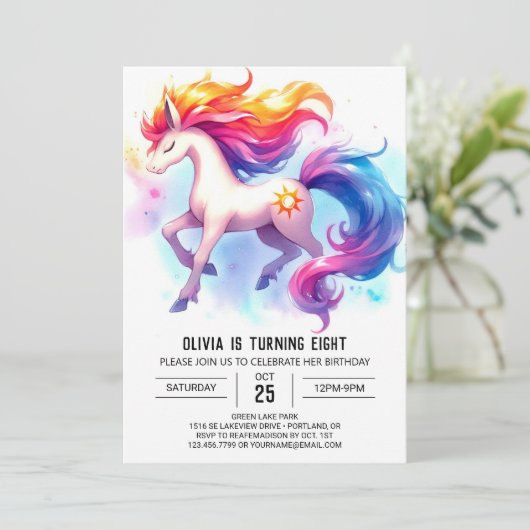 Invitation Anniversaire Rustique Editable Horse (Debout devant)