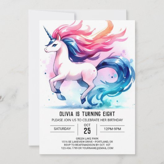 Invitation Anniversaire Rustique Editable Horse (Devant)