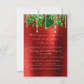 Invitation Anniversaire Rustique Forêt  Gouttes Rouges Vertes (Devant)