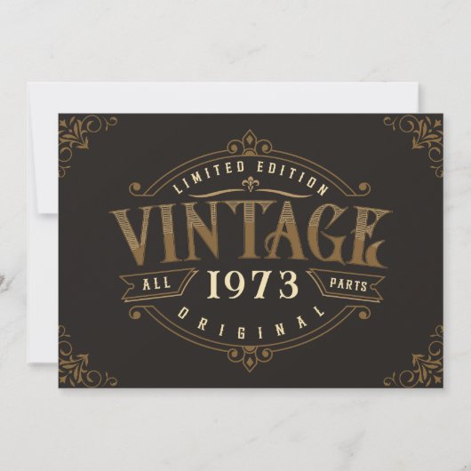 Invitation Anniversaire rustique vintage (Devant)