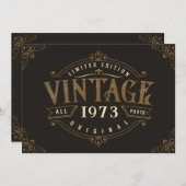 Invitation Anniversaire rustique vintage (Devant / Derrière)