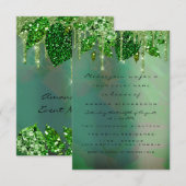 Invitation Anniversaire Rustique Woodland Rose Green Drifs Fe (Devant / Derrière)