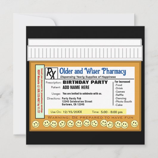 Invitation Anniversaire RX pour le plaisir (Devant)