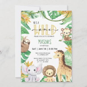 Invitation Anniversaire Safari Animaux Fête Jungle