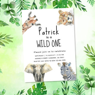 Invitation Anniversaire Safari Animaux Sauvages