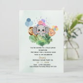 Invitation anniversaire Safari Enfants Editable (Debout devant)