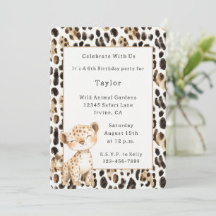 Invitation Anniversaire Safari Guépard