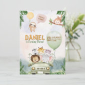 Invitation anniversaire Safari modifiable (Debout devant)
