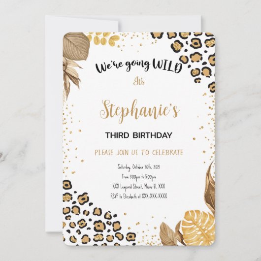 Invitation anniversaire Safari modifiable (Devant)