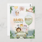 Invitation anniversaire Safari modifiable (Devant / Derrière)