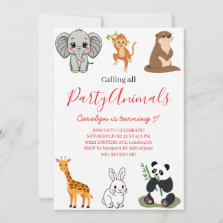 Invitation Anniversaire Safari Rose pour Tous les 