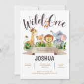 Invitation Anniversaire Safari Wild One (Devant)