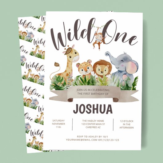 Invitation Anniversaire Safari Wild One