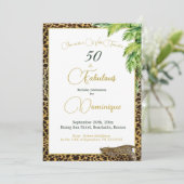 Invitation Anniversaire sauvage de l'Empreinte de léopard de  (Debout devant)