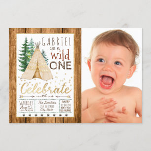 Invitation Anniversaire sauvage de TeePee tribal de garçons