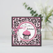 Invitation Anniversaire sauvage d'impression et de petit (Debout devant)