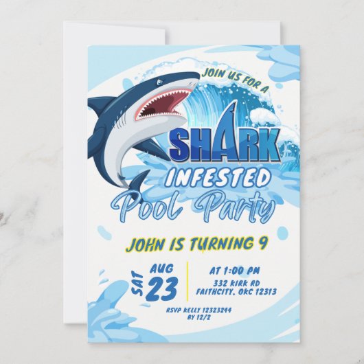 Invitation anniversaire sharktastic (Devant)
