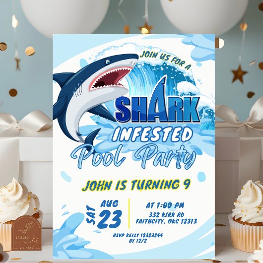 Invitation anniversaire sharktastic