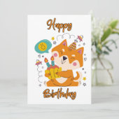 Invitation Anniversaire Shiba Inu (Debout devant)