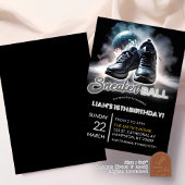 Invitation Anniversaire Silver et White Disco Sneakerball