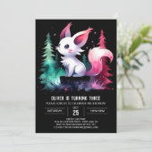 Invitation Anniversaire simple de chats de saumons (Debout devant)