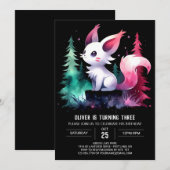 Invitation Anniversaire simple de chats de saumons (Devant / Derrière)