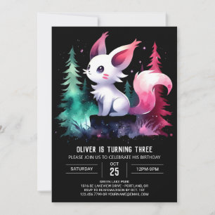 Invitation Anniversaire simple de chats de saumons