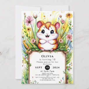 Invitation Anniversaire simple de Hamster
