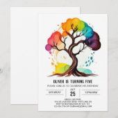 Invitation Anniversaire simple de l'arbre sacré (Devant / Derrière)