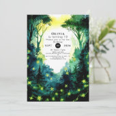 Invitation Anniversaire simple de lucioles (Debout devant)