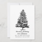 Invitation Anniversaire simple de noël noir et blanc (Devant)