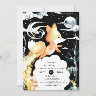 Invitation Anniversaire simple de renard enchanté