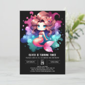 Invitation Anniversaire simple de sirène marine (Debout devant)