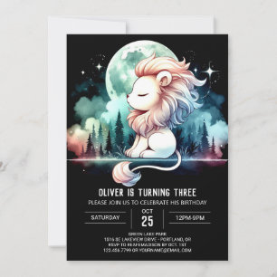 Invitation Anniversaire simple et heureux du lion