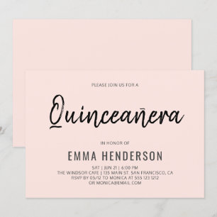 Invitation Anniversaire simple et moderne de Quinceanera