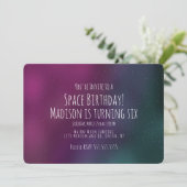 Invitation anniversaire simple galaxie dessinée à (Debout devant)