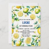 Invitation Anniversaire simple jaune citron (Devant)