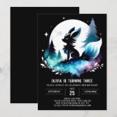 Invitation Anniversaire simple moderne du loup (Devant / Derrière)