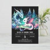 Invitation Anniversaire simple Pastel Dragon (Debout devant)