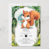 Invitation Anniversaire simple Pastel Squirrel (Devant)