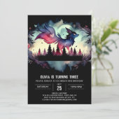 Invitation Anniversaire simple Pastel Wolf (Debout devant)