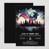 Invitation Anniversaire simple Pastel Wolf (Devant / Derrière)