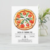 Invitation Anniversaire simple sur mesure de la pizza (Debout devant)