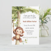 Invitation Anniversaire singe 1ère année Jungle (Debout devant)