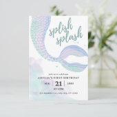 Invitation Anniversaire Sirène (Debout devant)