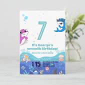Invitation Anniversaire Sirène et Requin (Debout devant)
