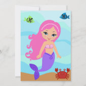Invitation Anniversaire Sirène Fille sous la mer (Dos)